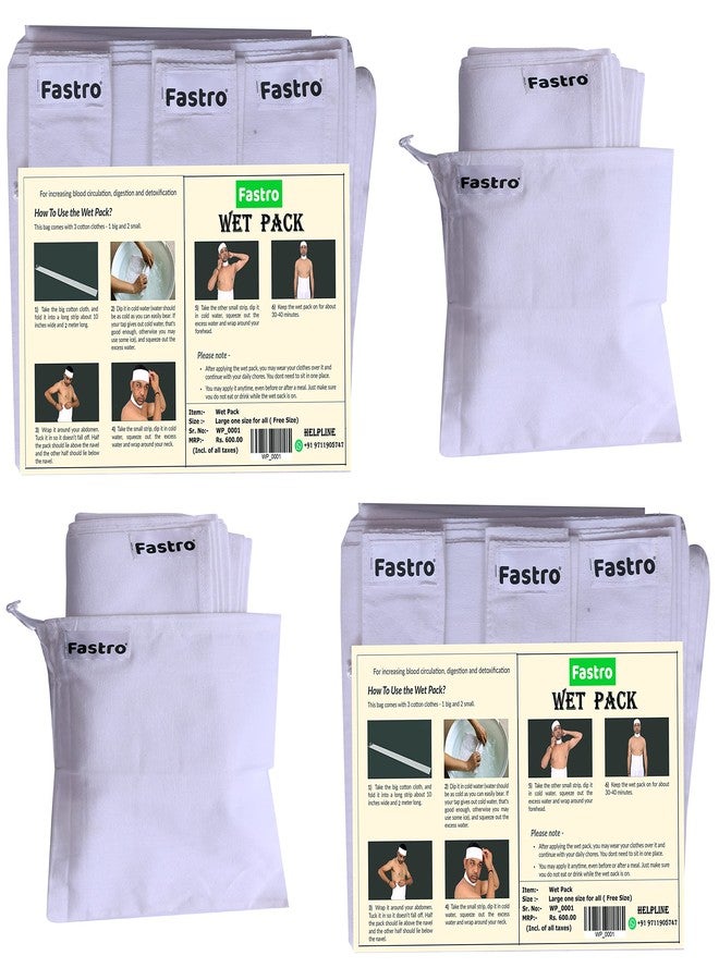 Fastro Wet Pack Cotton Patti Satvik Movement For Home Use Detox by Naturopathy Additional Carry Bag With Instruction Pack of 2 - Image 1